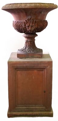 Appraisal: A terracotta campana-shaped vase on a pedestal base cm high