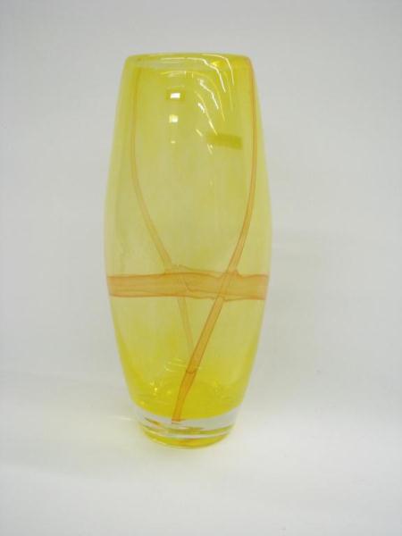 Appraisal: Canary transparent yellow art glass vase '' high clear base