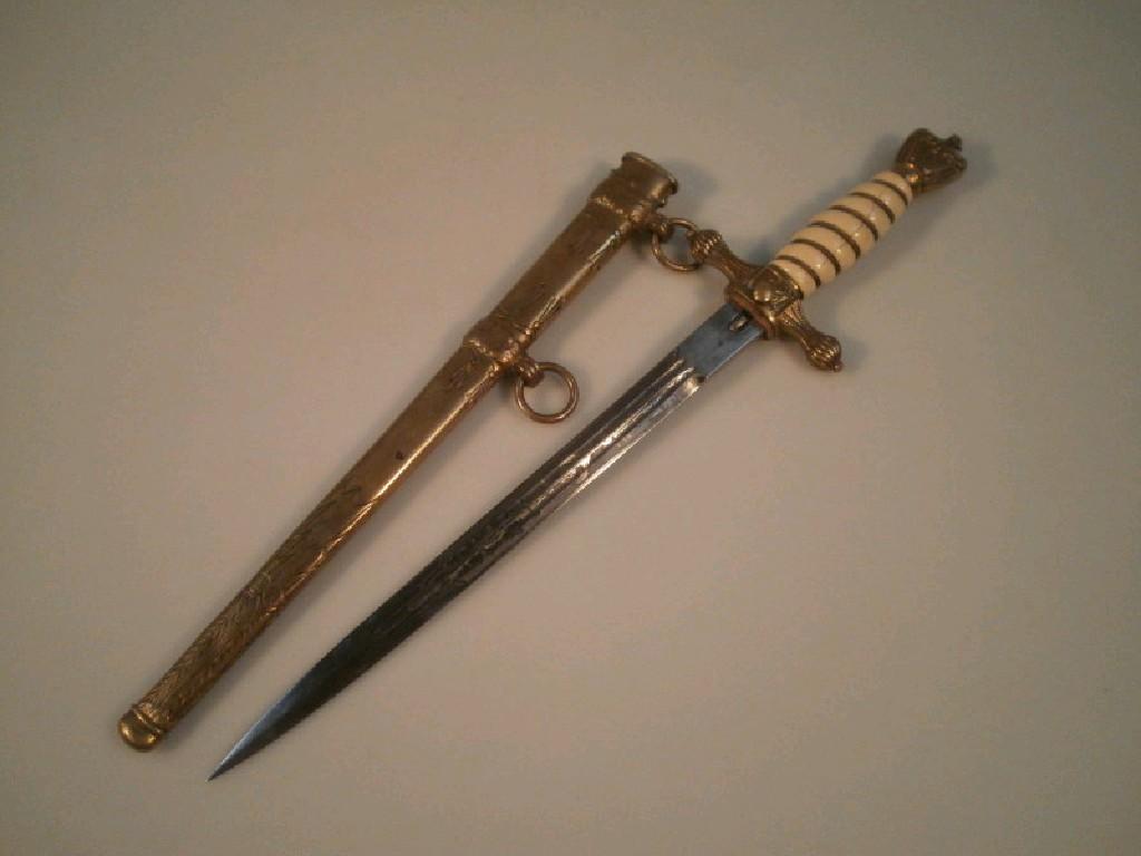 Appraisal: A reproduction Nazi Naval type Dagger marked A F Horster