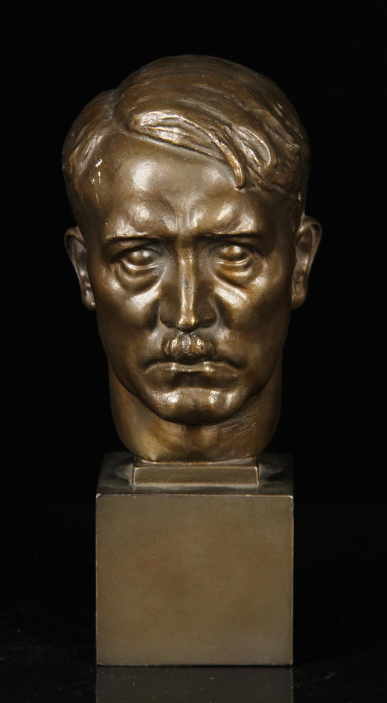 Appraisal: - WWII Sculpture of Hitler Bronze WWII sculpture head of