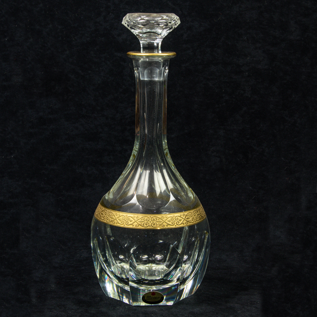 Appraisal: A Moser gilt decorated cut glass decanter in the Lady