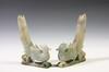 Appraisal: PAIR OF JADE PHEASANTS - Pair of multi-colored jade pheasants