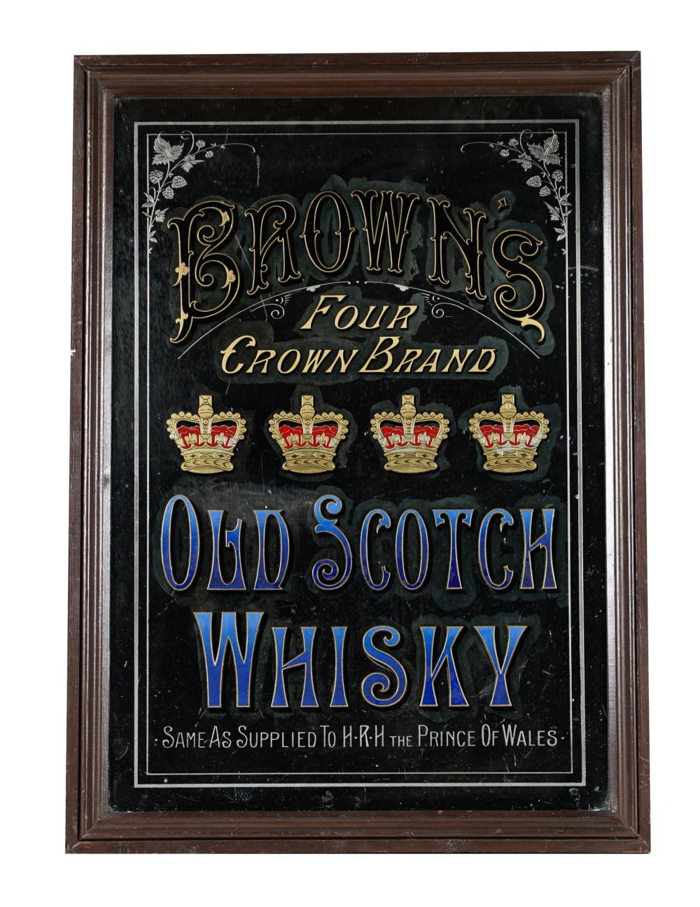 Appraisal: OLD SCOTCH WHISKEY BAR SIGN x inches Condition