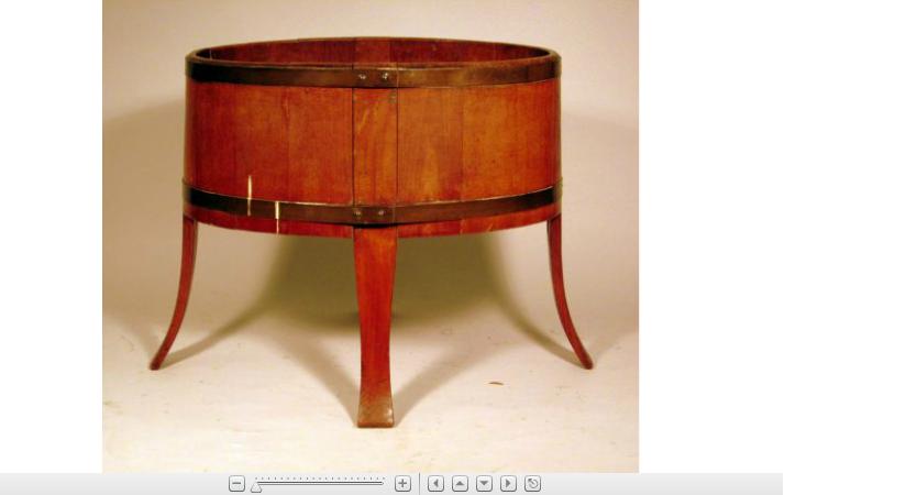 Appraisal: English brass bound oak wine cooler th century