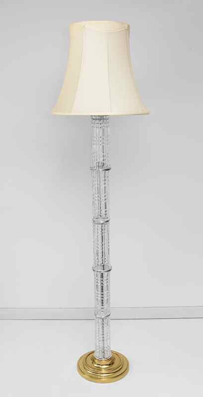 Appraisal: WATERFORD QUALITY CRYSTAL FLOOR LAMP Cut crystal and brass body