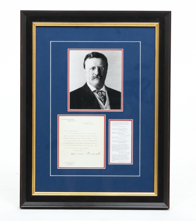 Appraisal: THEODORE ROOSEVELT SIGNATURE Theodore Roosevelt - Twenty-sixth president of the