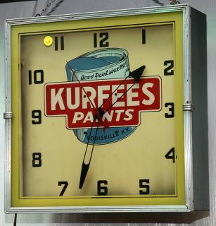 Appraisal: Neon clock Kurfees Paint x white neon with a working