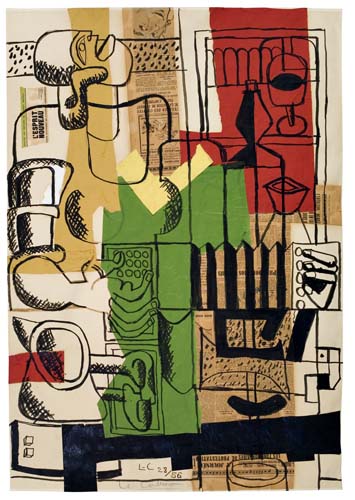 Appraisal: LE CORBUSIER Untitled Abstract Composition Collage of mixed papers tempera