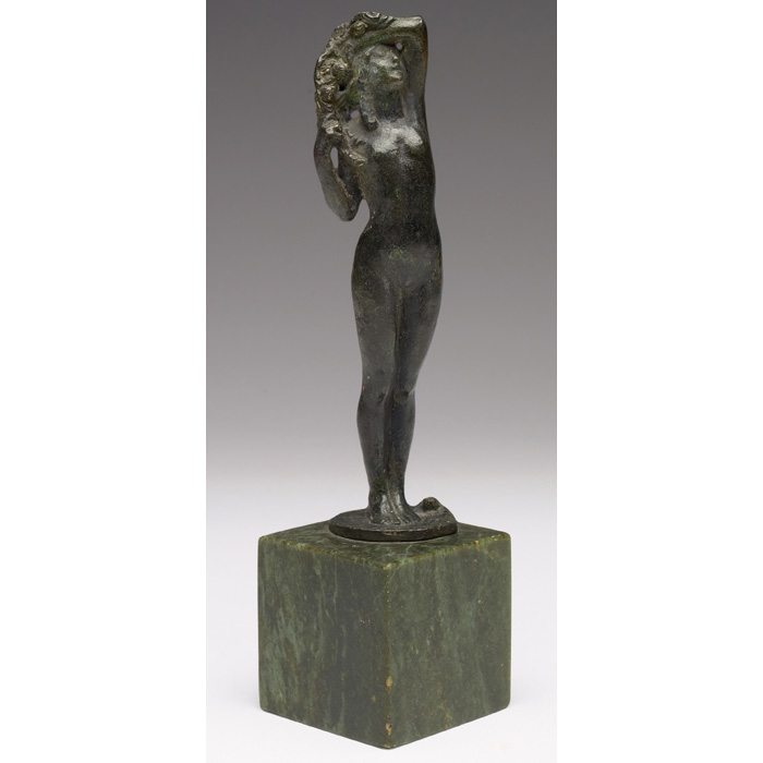 Appraisal: Nice Chester Beach American - bronze sculpture female nude original