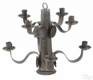 Appraisal: Miniature tin eight-arm chandelier th c '' h