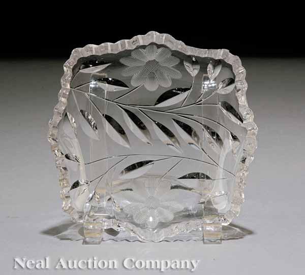 Appraisal: A Small American Brilliant Cut Glass Dish early th c