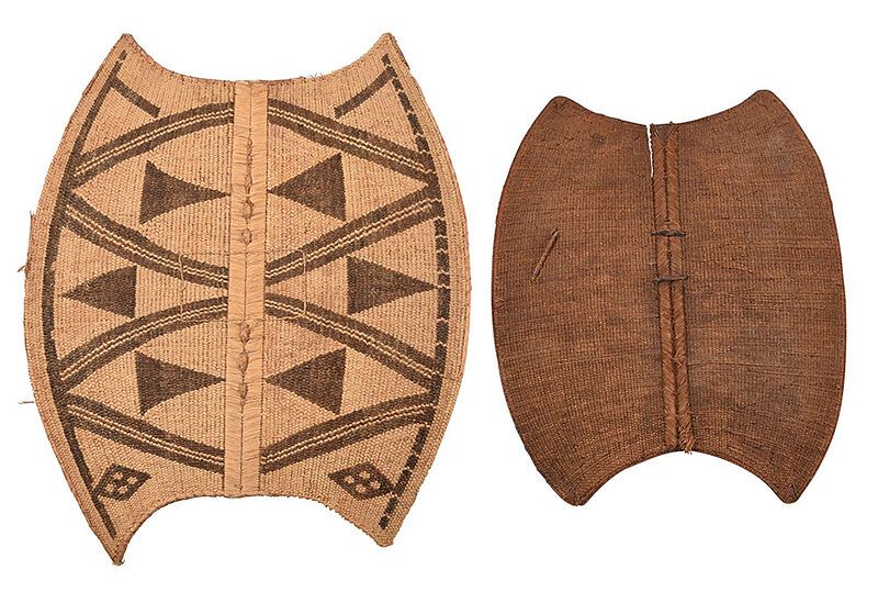 Appraisal: Two West African Woven Hunter's Shields Cameroonian Western Grassfields area