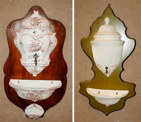 Appraisal: Two Italian Ceramic Lavabos and Basins Estimate nbsp nbsp nbsp