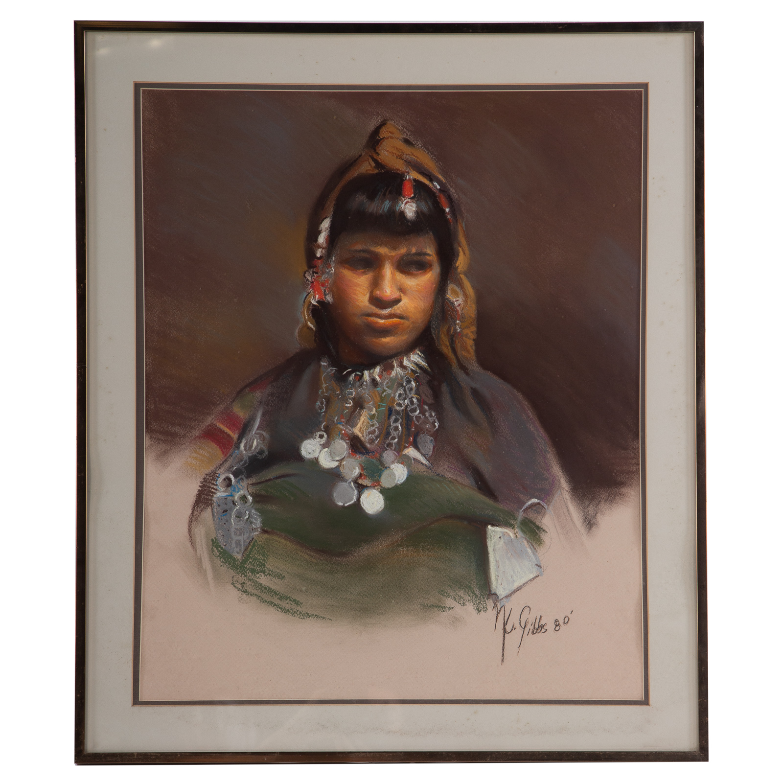 Appraisal: NATHANIEL K GIBBS BEDOUIN GIRL PASTEL American - Pastel on