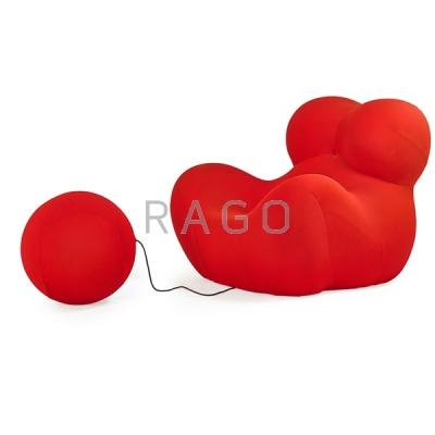 Appraisal: GAETANO PESCE Up chair and ottoman Condition Report