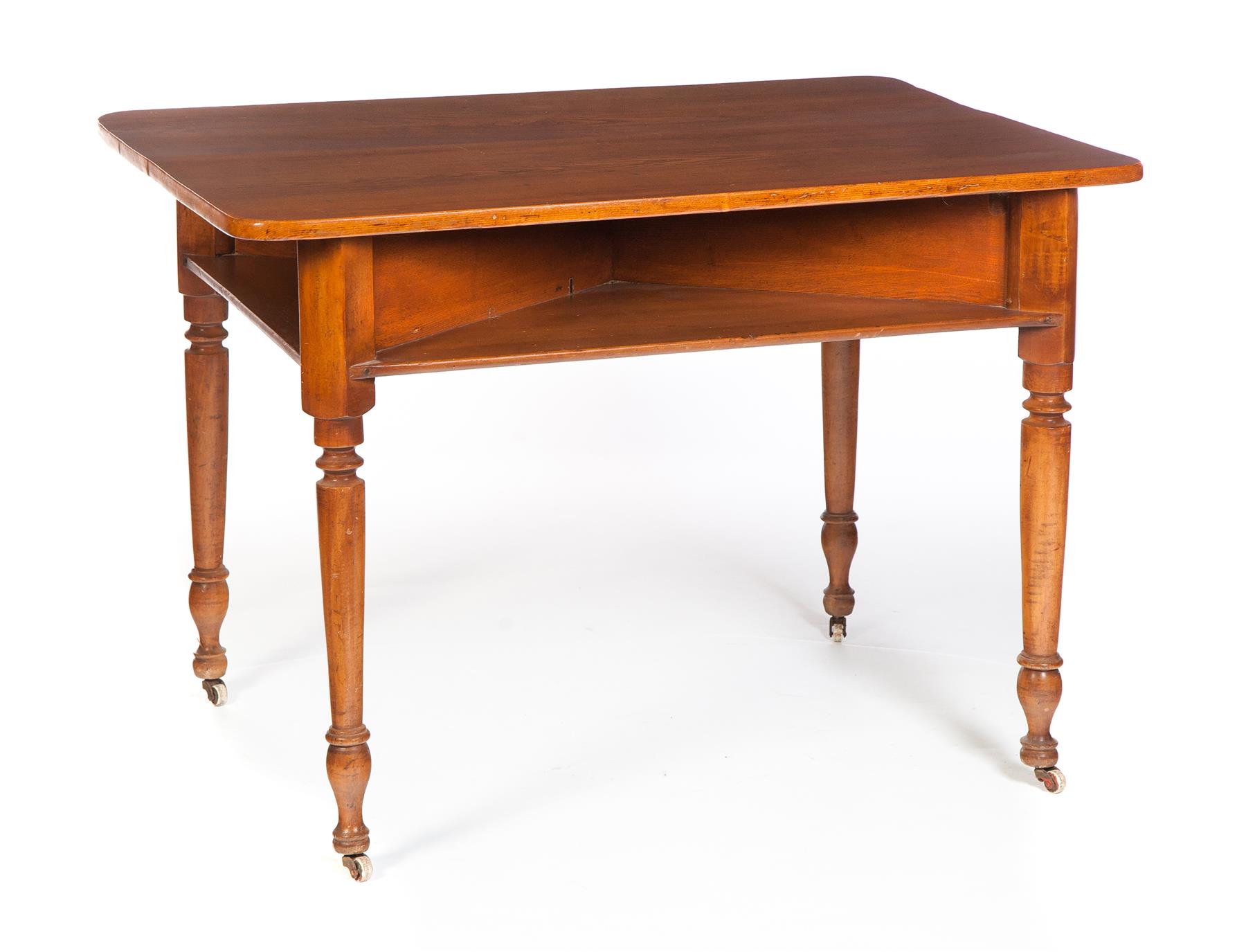 Appraisal: GAME TABLE American th century pine Two-board top with rounded