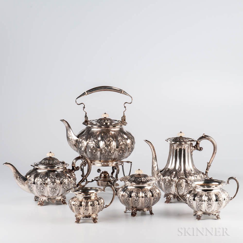 Appraisal: Six-piece Elizabeth II Sterling Silver Tea and Coffee Service Six-piece