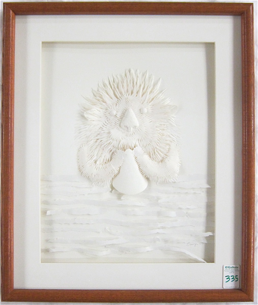 Appraisal: GERALD SAWYER PAPER RELIEF SCULPTURE Oregon th st century Hedgehog