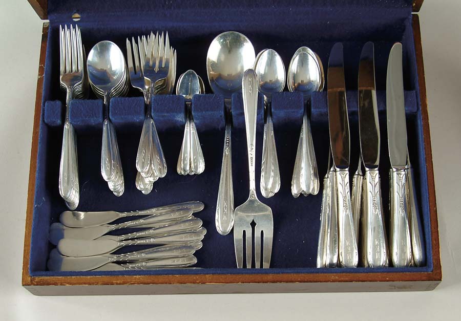 Appraisal: STERLING FLATWARE SERVICE BY HEIRLOOM ONEIDA IN THE HEIRESS PATTERN