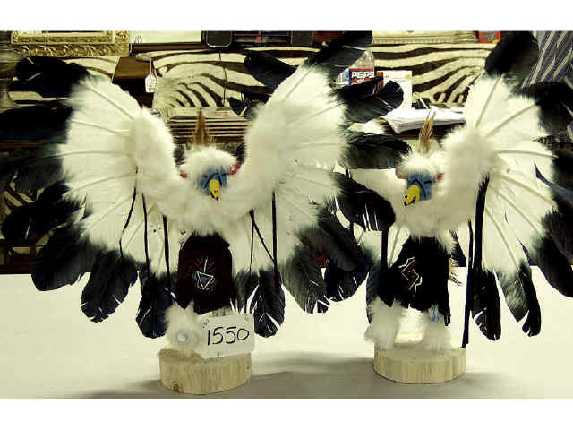 Appraisal: Lot of Kachinas both eagle dancers both signed and census