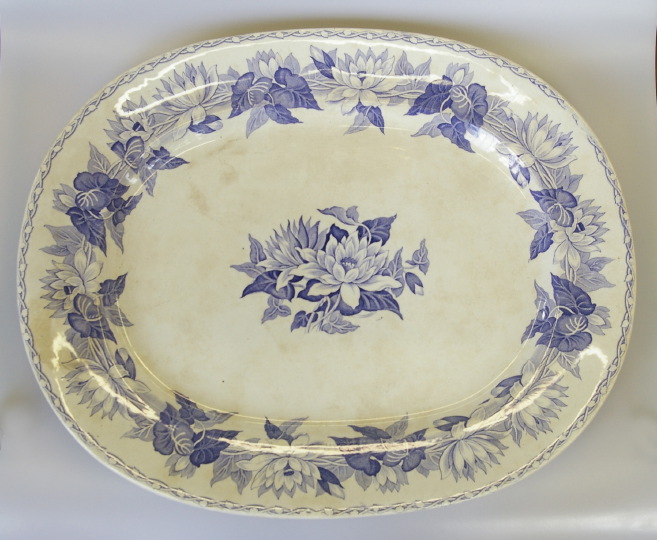 Appraisal: Good Large Staffordshire Lavender Transfer-Printed Pottery Roasted Meats Platter third