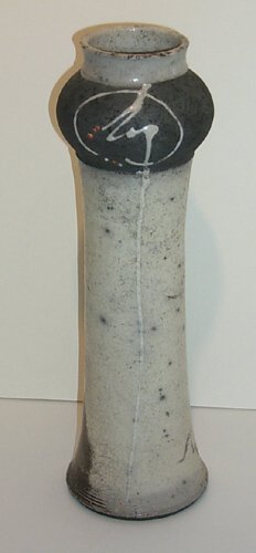 Appraisal: Tall Vase Ceramic on Ceramic Jay Paul x x inches