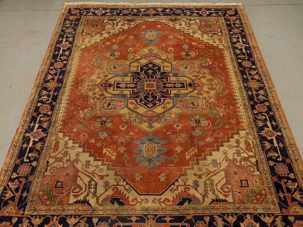 Appraisal: Persian Heriz Oriental Room Size Carpet Rug Persia Semi Antique