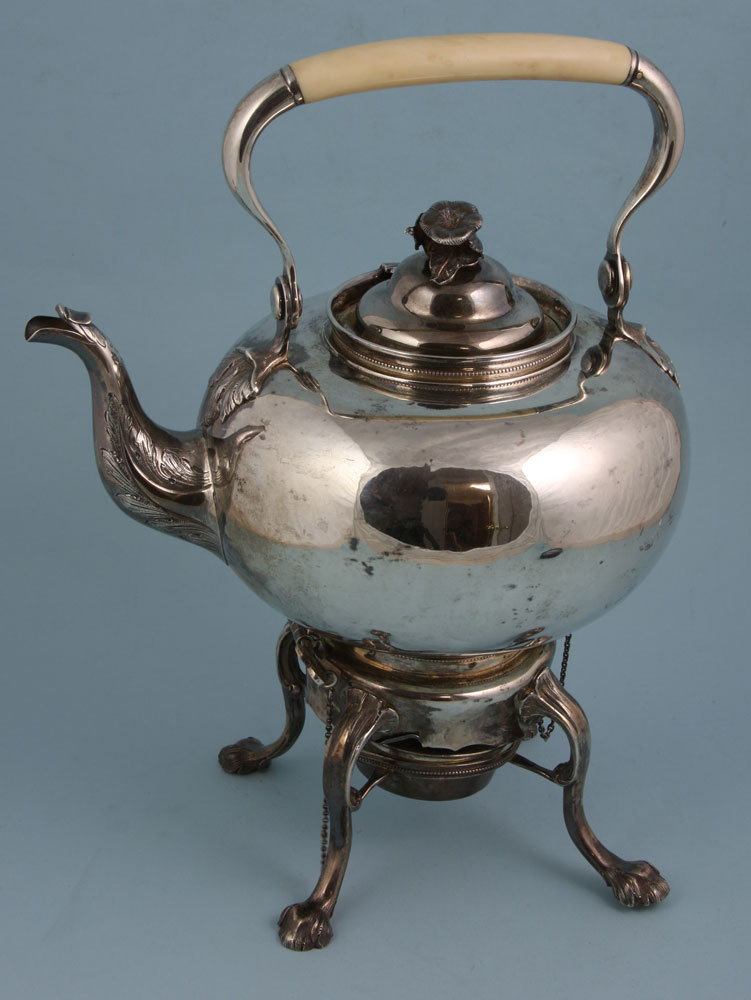 Appraisal: - Rare Antique Silver Hot Water Kettle Rare antique hot