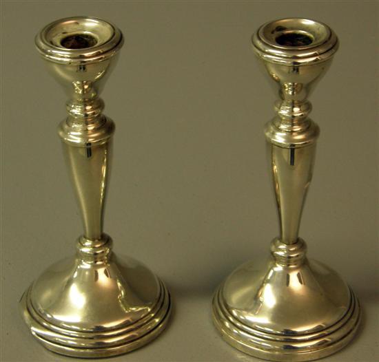 Appraisal: Pair of Modern Silver candlesticks Birmingham h in