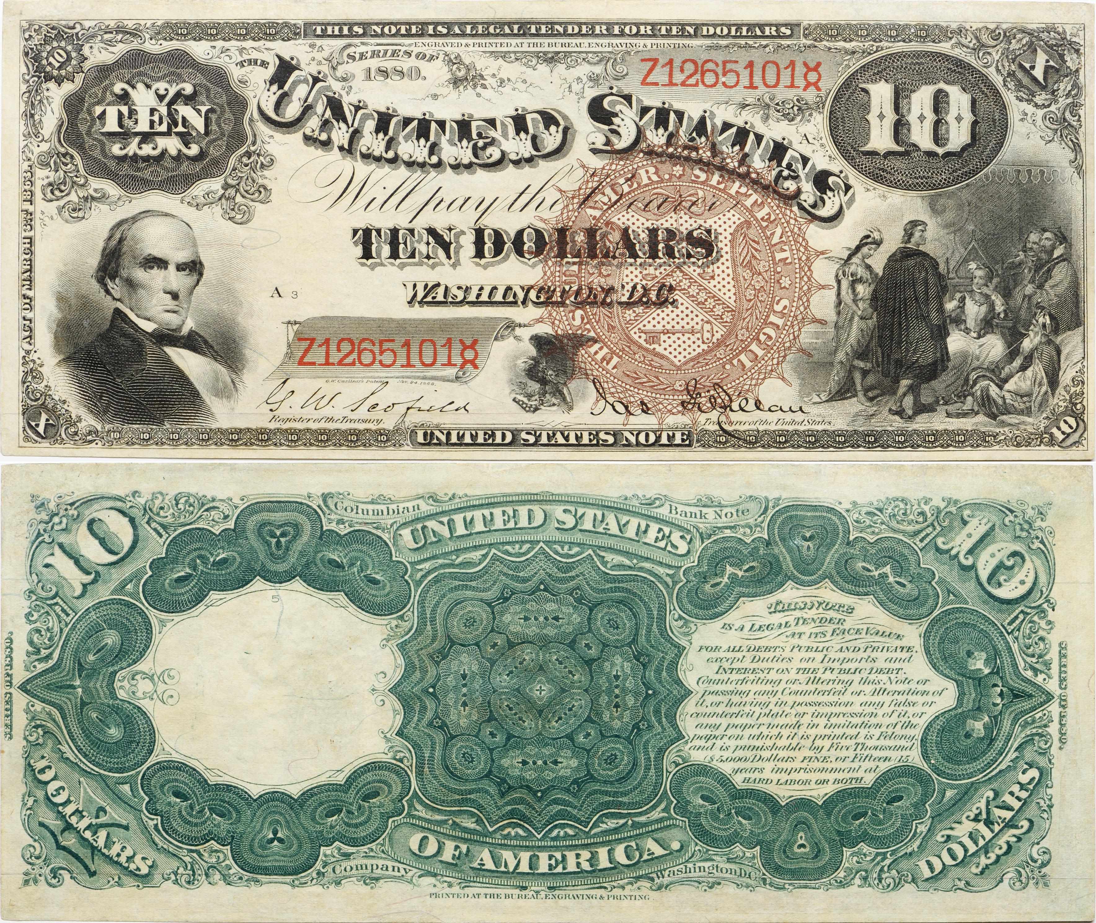 Appraisal: Fr Series Legal Tender Note A delightful Large Brown Seal