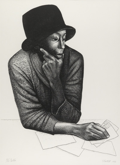 Appraisal: ELIZABETH CATLETT - Cartas Lithograph on Arches wove paper x