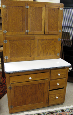 Appraisal: HOOSIER KITCHEN CABINET American early th century in two sections