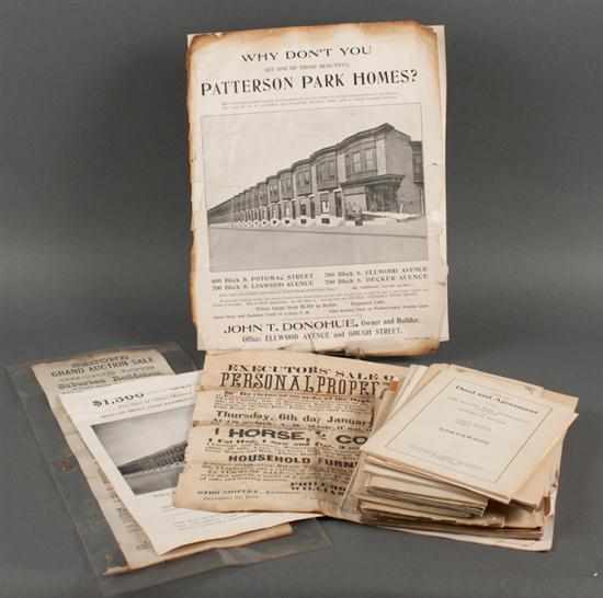 Appraisal: Land ephemera Assortment of ephemera and pamphlet publications relating to