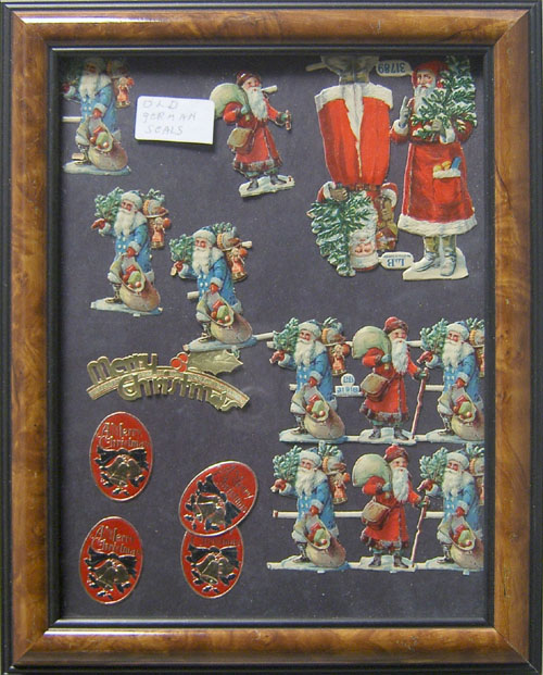 Appraisal: Framed group of Christmas seals x frame