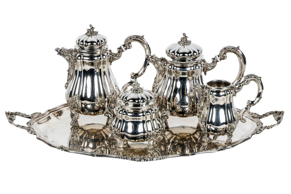 Appraisal: BUCCELLATI STERLING TEA COFFEE SERVICE WITH TRAYeach piece marked 'BUCCELLATI