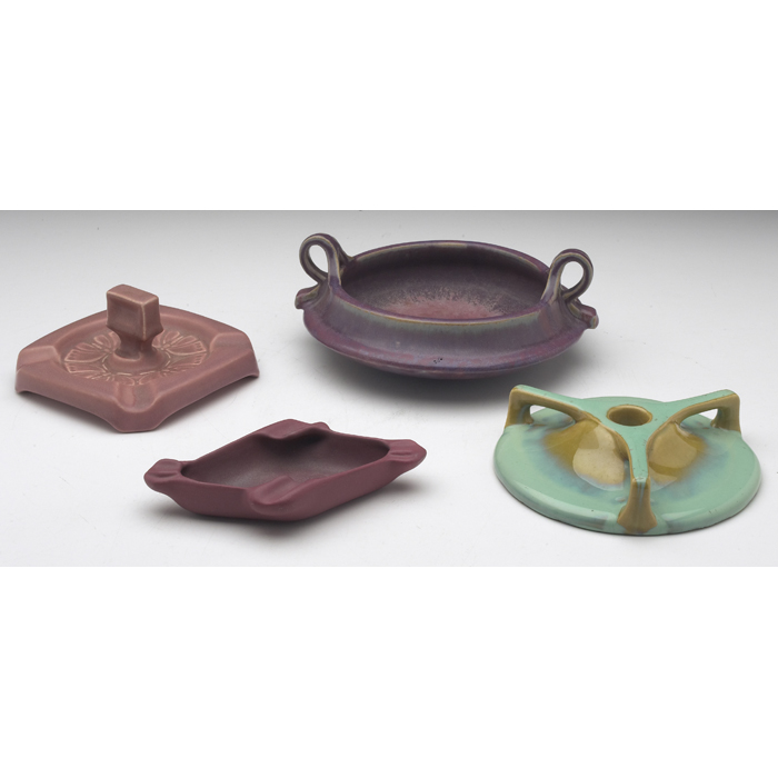 Appraisal: Rookwood ashtray moth designs under a pink matte glaze ''w