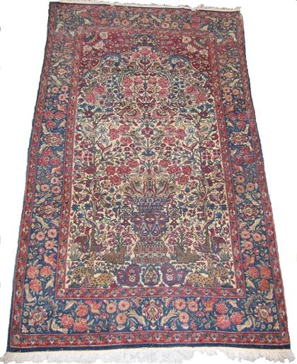 Appraisal: Mashad prayer rug northeast persia circa With silk highlights ft