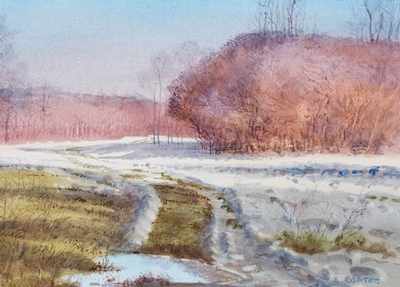 Appraisal: Stephen Coates American Contemporary Receding Snow in Glenview Illinois Watercolor