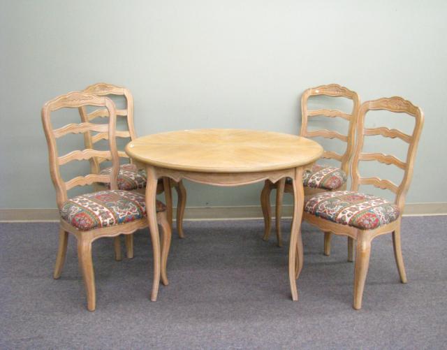 Appraisal: Century Country French Style round Breakfast Table four matching Chairs