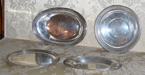 Appraisal: Title Four Silver Serving Dishes one Mfg International monogram JEM