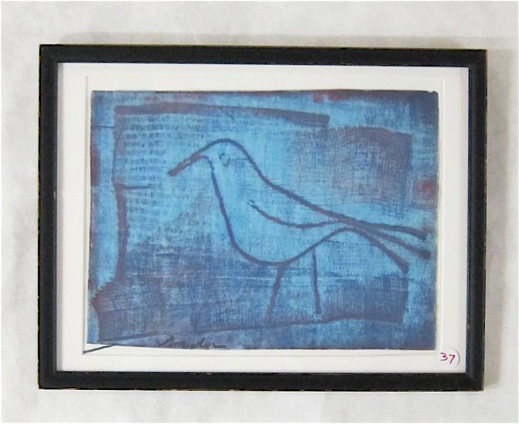 Appraisal: AMANDA T SNYDER MONOTYPE Oregon - Stylized bird Image measures