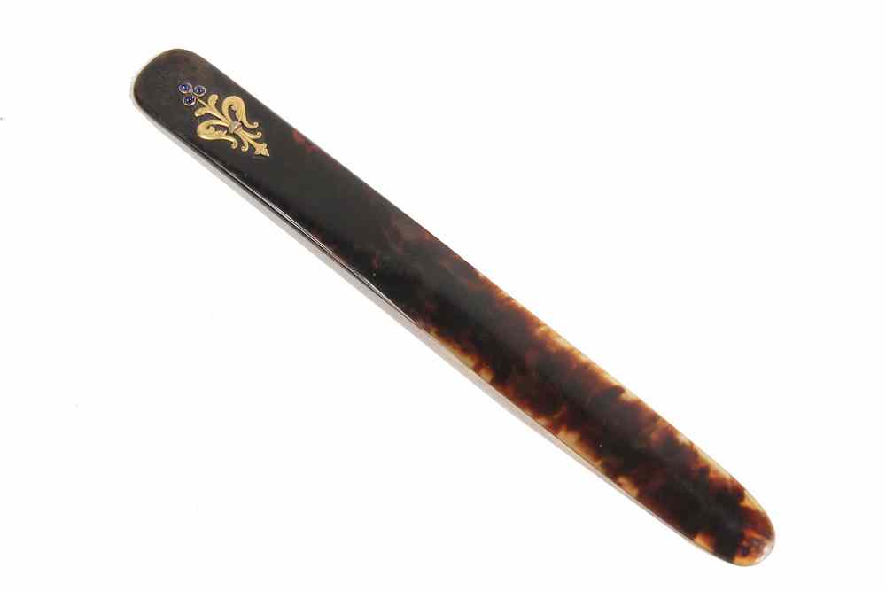 Appraisal: BEJEWELED TORTOISE SHELL PAGE TURNER - th c Tortoise Shell