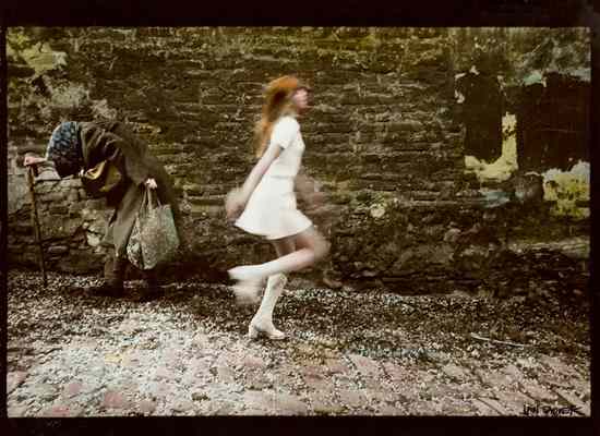 Appraisal: Jan Saudek Czech b Youth and Old Age handcolored gelatin