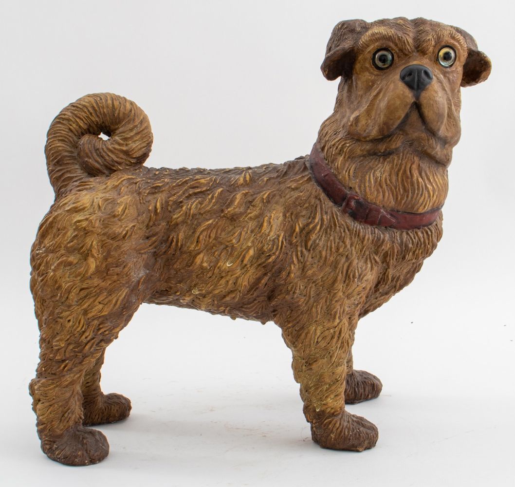 Appraisal: ENGLISH VINTAGE STANDING DOG SCULPTURE TH C Mid-century English dog