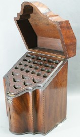 Appraisal: A Georgian mahogany knife box edged with strung boxwood inlay