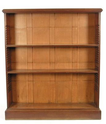 Appraisal: A th century mahogany open bookcase with a deep moulded