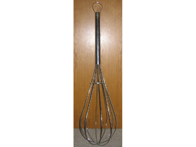 Appraisal: CURTIS JERE Oversized stainless steel whisk h Estimate -