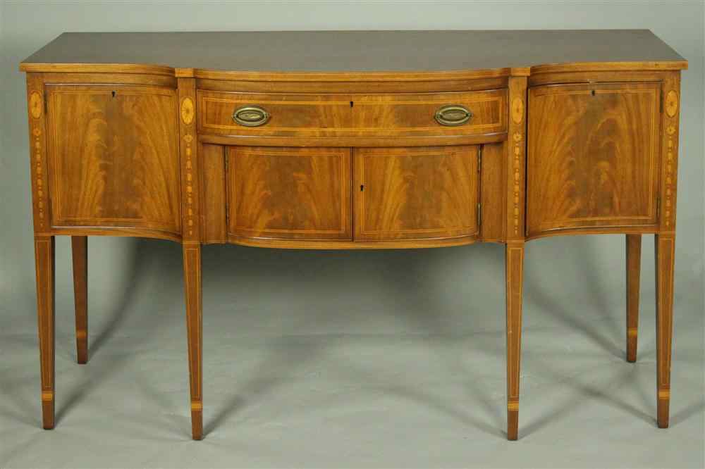 Appraisal: BIGGS HULL FEDERAL STYLE INLAID MAHOGANY SIDEBOARD having a rectangular