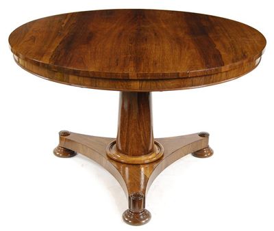 Appraisal: A Victorian rosewood breakfast table the circular tilt-top to a