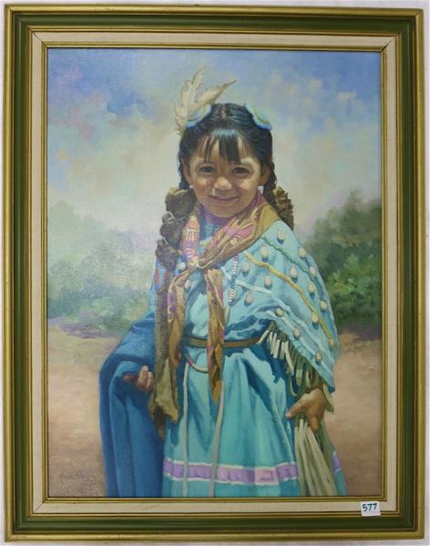 Appraisal: KAREN THAYER OIL ON CANVAS Hillsboro Oregon st century Nakota